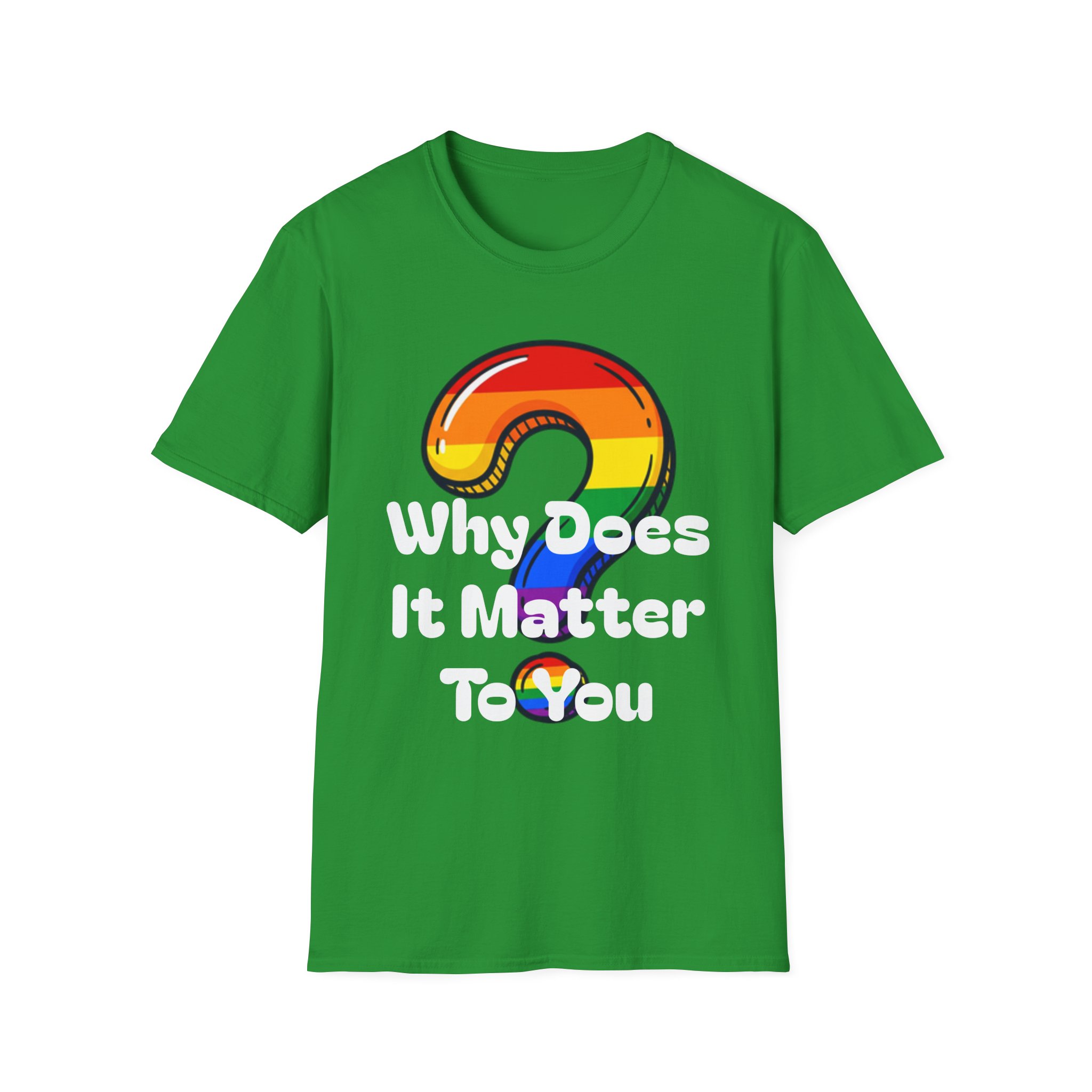 Why Does It Matter To You T-Shirt — Rainbow Question Mark Pride Graphic Tee - Image 12
