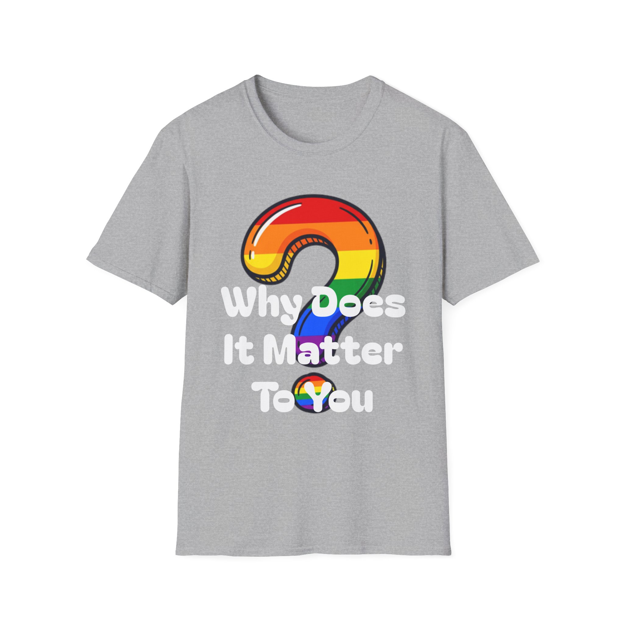 Why Does It Matter To You T-Shirt — Rainbow Question Mark Pride Graphic Tee - Image 7
