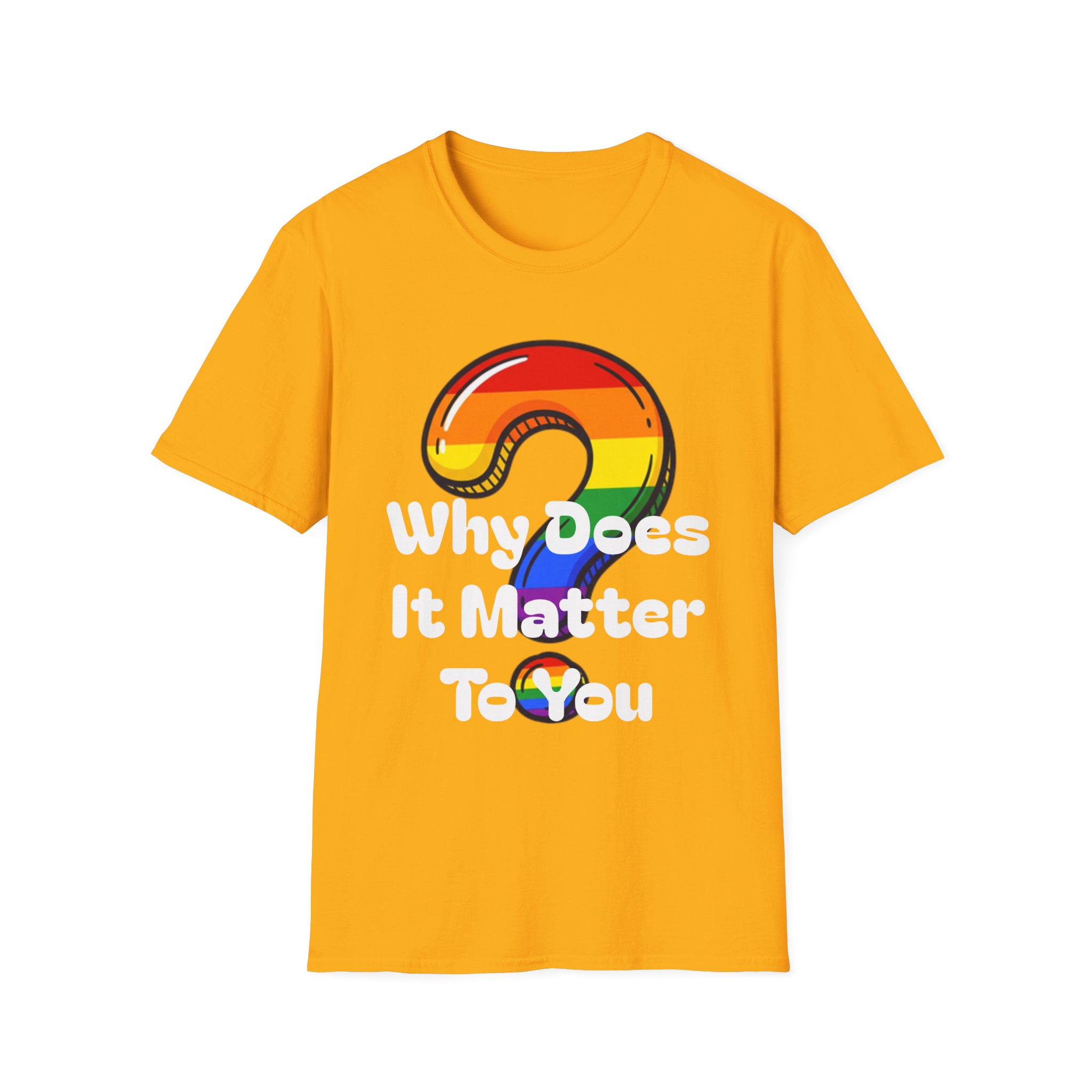 Why Does It Matter To You T-Shirt — Rainbow Question Mark Pride Graphic Tee - Image 9