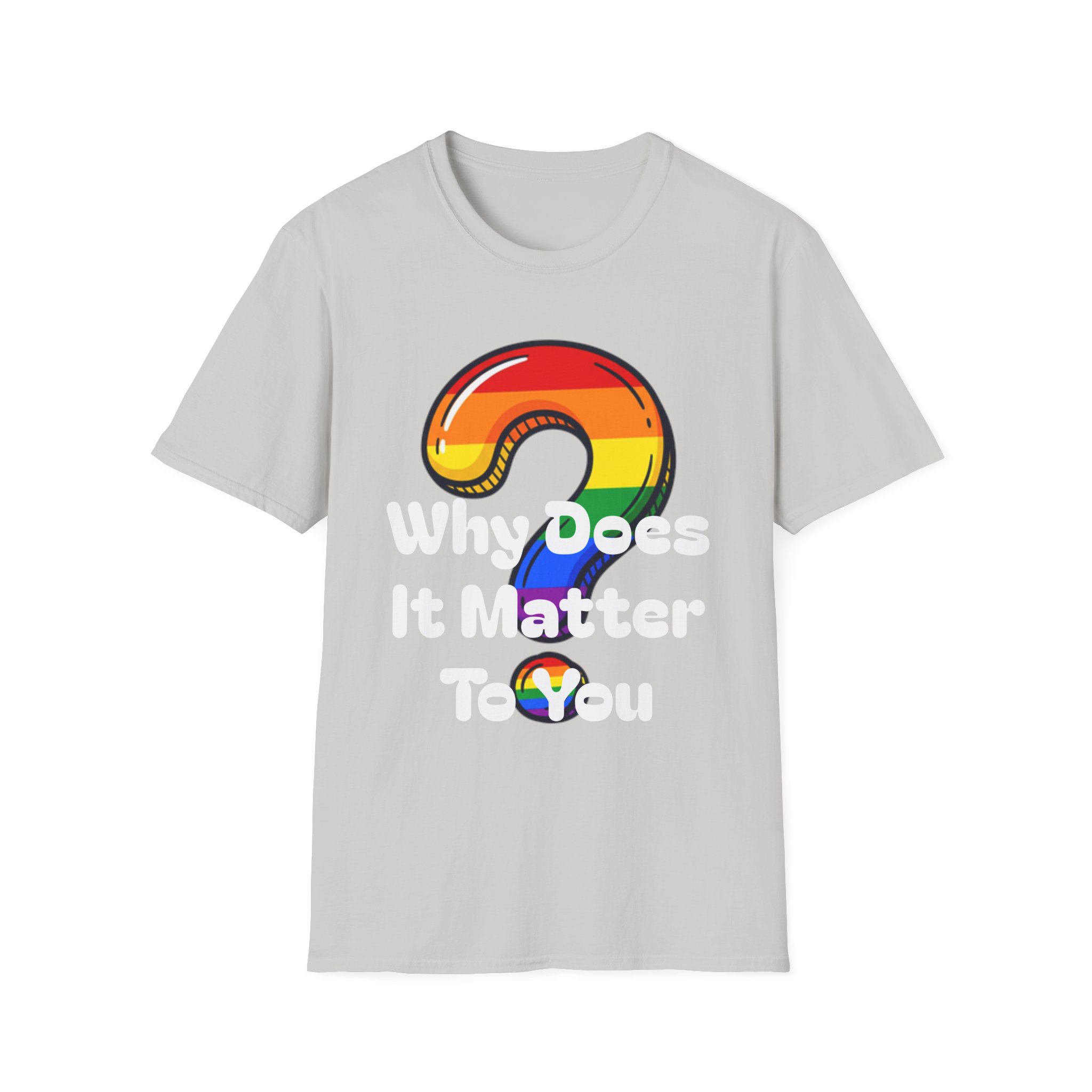 Why Does It Matter To You T-Shirt — Rainbow Question Mark Pride Graphic Tee - Image 4