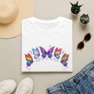 Butterfly LGBTQ Rainbow T-Shirt — Colorful Watercolor Wings Tee