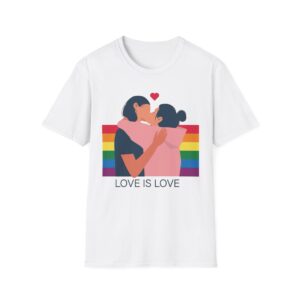 Love Is Love Rainbow Couple  T-Shirt (Various Colors)
