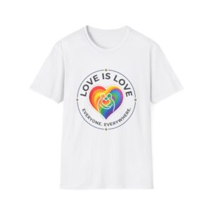 Love Is Love rainbow heart Graphic Tee | T-Shirt, Pride design (Various Colors)