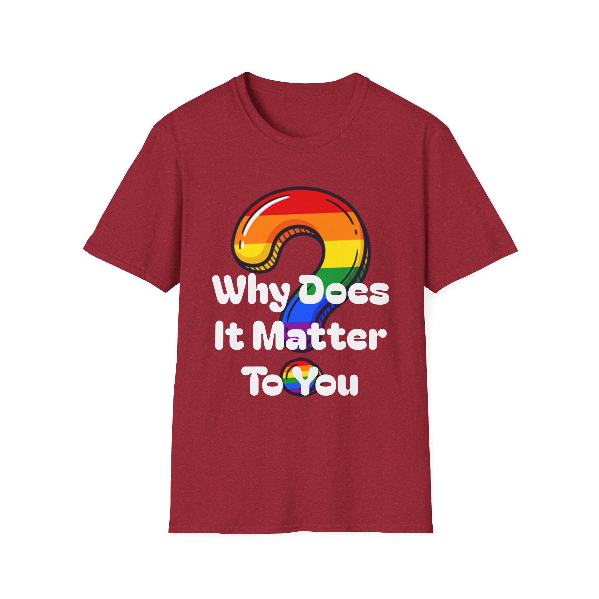 Why Does It Matter To You T-Shirt — Rainbow Question Mark Pride Graphic Tee - Image 23